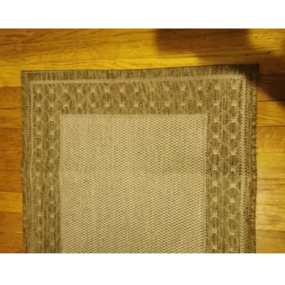 57.5 X‎ 23.5 IN Weaven Area Rug / Runner Light Brown Floral Pattern